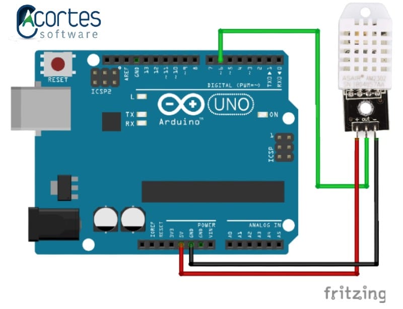 diagrama sensor DHT22 en Arduino
